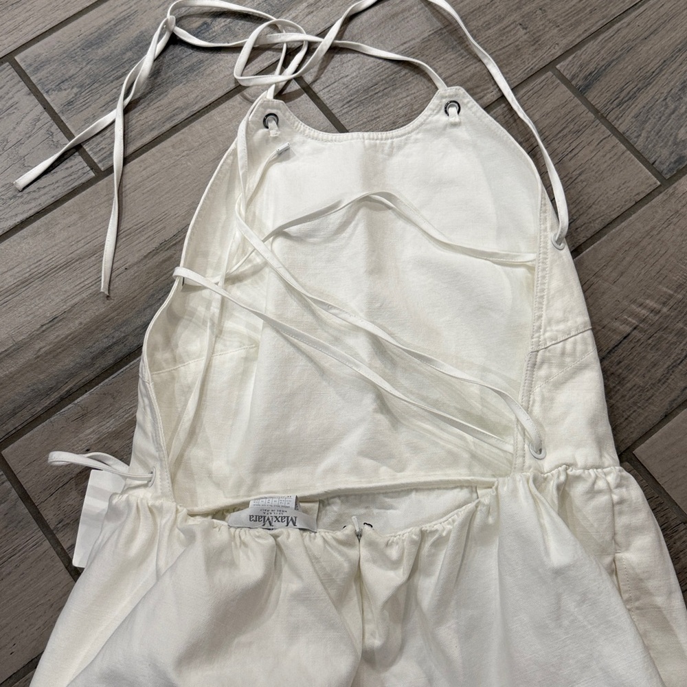 MAX MARA $1890 White Europa Maxi Dress Sz 12 - Picture 6 of 7